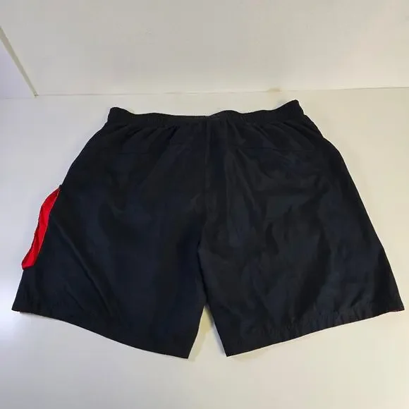 Speedo Black Red Swim Shorts Zipper Side Pocket size X-Large - Picture 9 of 9